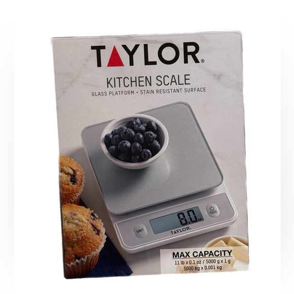 Taylor Digital Kitchen Glass Top 11lb Food Scale - Picture 2 of 9